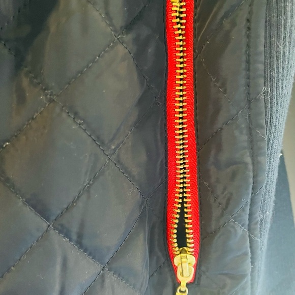 Max Studio Quilted Navy Jacket with Red Zippers - Picture 4 of 5